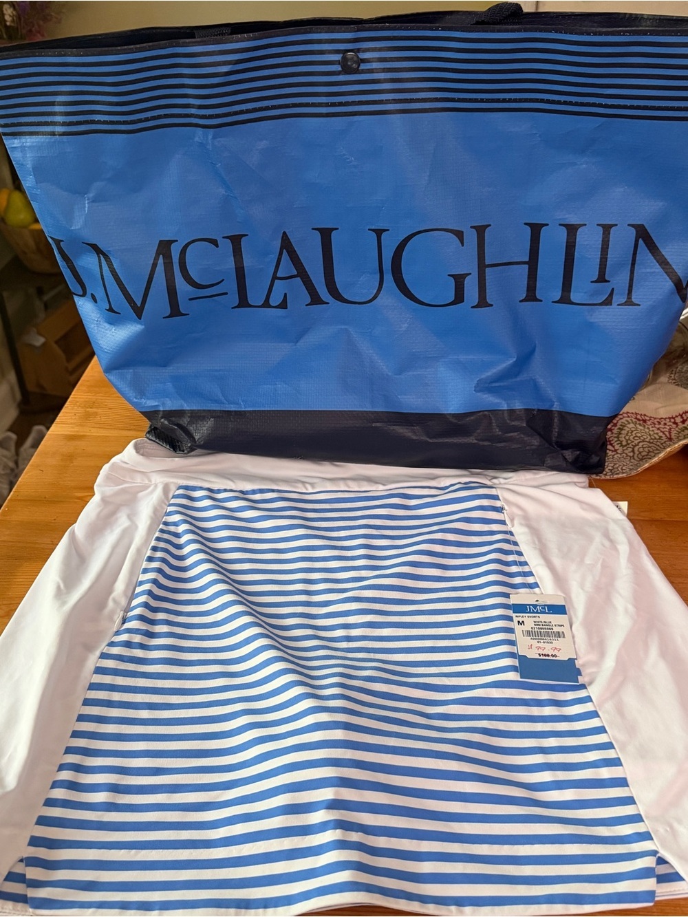 NWT J. McLaughlin Womens  Ripley Skort Striped M with free bag